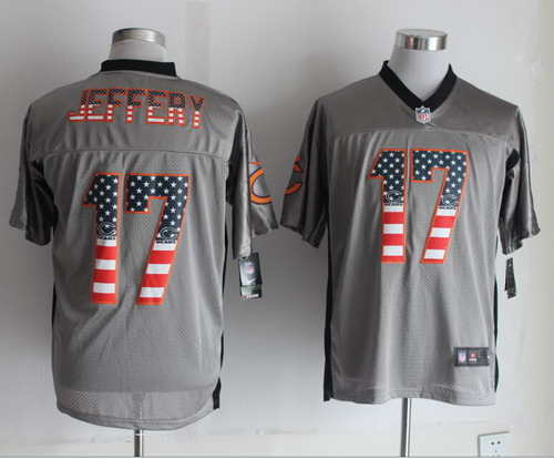 Nike Chicago Bears #17 Alshon Jeffery 2014 USA Flag Fashion Gray Elite Jersey
