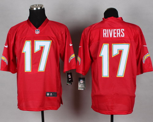Nike San Diego Chargers #17 Philip Rivers 2014 QB Red Elite Jersey