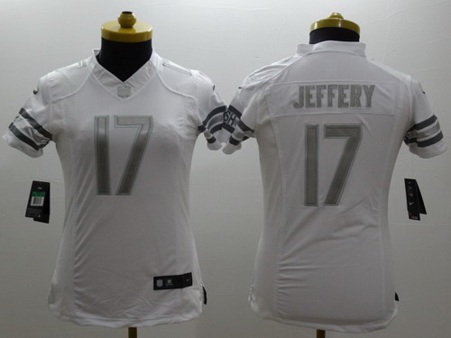 Nike Chicago Bears #17 Alshon Jeffery Platinum White Limited Womens Jersey