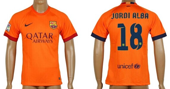 2014/15 FC Bacelona #18 Jordi Alba Away Soccer AAA+ T-Shirt