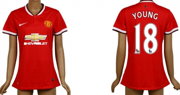 2014/15 Manchester United #18 Young Home Soccer AAA+ T-Shirt_Womens