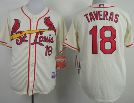 St. Louis Cardinals #18 Oscar Taveras Cream Jersey