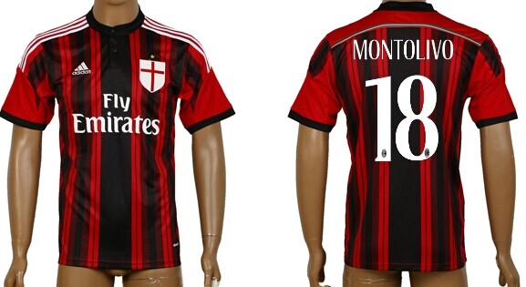 2014/15 AC Milan #18 Montolivo Home Soccer AAA+ T-Shirt