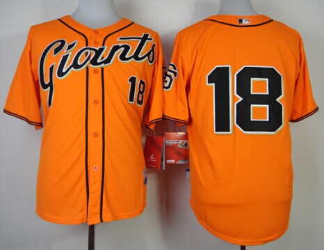 San Francisco Giants #18 Matt Cain Orange Jersey