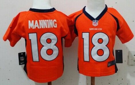 Nike Denver Broncos #18 Peyton Manning Orange Toddlers Jersey