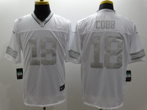 Nike Green Bay Packers #18 Randall Cobb Platinum White Limited Jersey