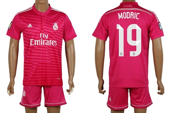 2014/15 Real Madrid #19 Modric Away Pink Soccer Shirt Kit
