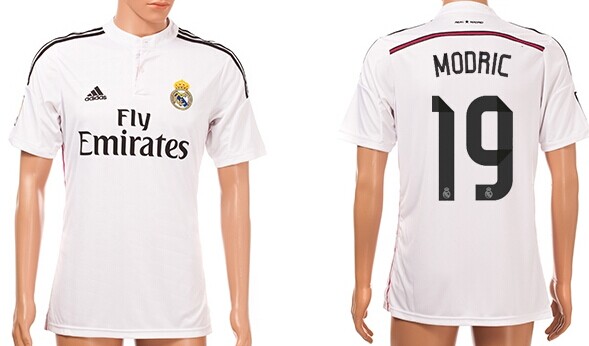 2014/15 Real Madrid #19 Modric Home Soccer AAA+ T-Shirt