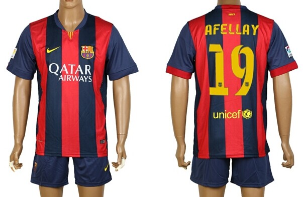 2014/15 FC Bacelona #19 Afellay Home Soccer Shirt Kit