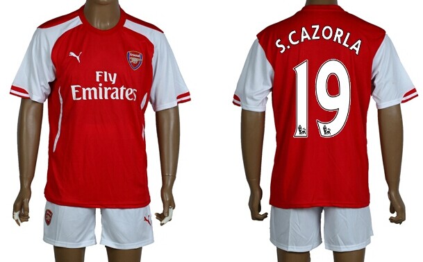 2014/15 Arsenal FC #19 S.Cazorla Home Soccer Shirt Kit