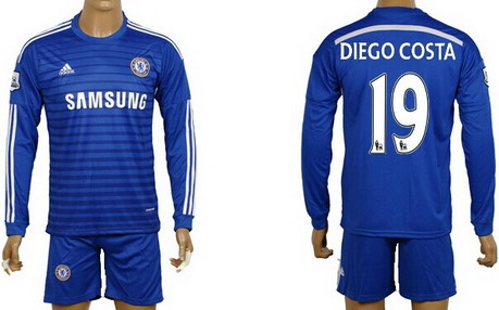 2014/15 Chelsea FC #19 Ba Home Long Sleeve Shirt Kit