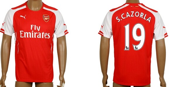 2014/15 Arsenal FC #19 S.Cazorla Home Soccer AAA+ T-Shirt