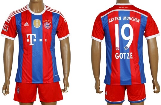 2014/15 Bayern Munchen #19 Gotze Home Soccer Shirt Kit