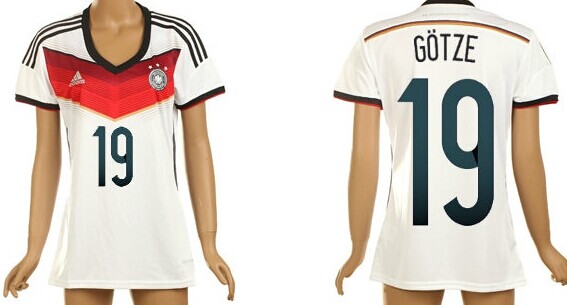 2014 World Cup Germany #19 Gotze Home Soccer AAA+ T-Shirt_Womens