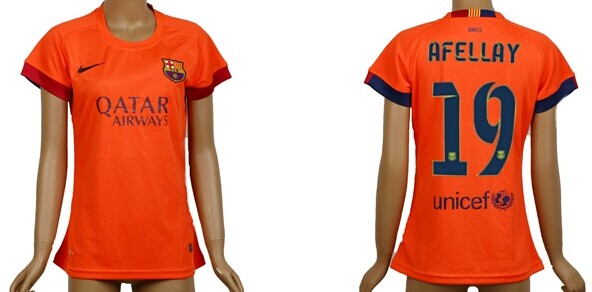 2014/15 FC Bacelona #19 Afellay Away Soccer AAA+ T-Shirt_Womens