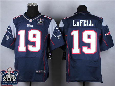 Nike New England Patriots #19 Brandon LaFell 2015 Super Bowl XLIX Championship Blue Elite Jersey