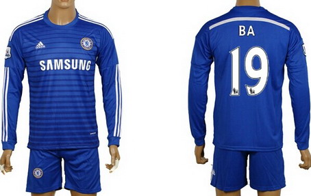 2014/15 Chelsea FC #19 Diego Costa Home Long Sleeve Shirt Kit