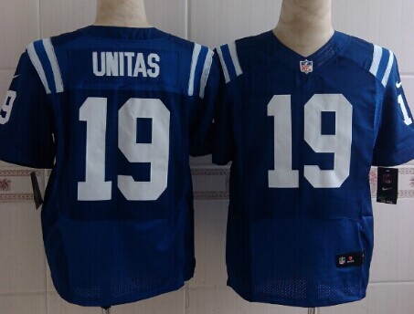 Nike Indianapolis Colts #19 Johnny Unitas Blue Elite Jersey