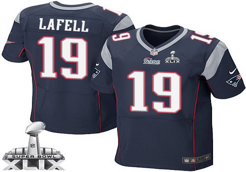 Nike New England Patriots #19 Brandon LaFell 2015 Super Bowl XLIX Blue Elite Jersey