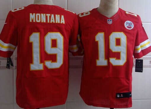 Nike Kansas City Chiefs #19 Joe Montana Red Elite Jersey