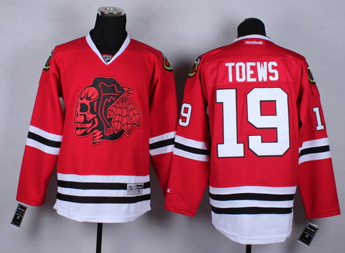 Chicago Blackhawks #19 Jonathan Toews Red With Red Skulls Jersey