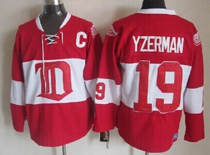 Detroit Red Wings #19 Steve Yzerman Red Winter Classic Throwback CCM Jersey