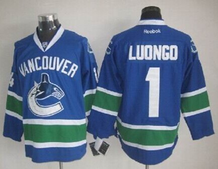 Vancouver Canucks #1 Roberto Luongo Blue Jersey