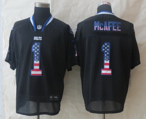 Nike Indianapolis Colts #1 Pat McAfee 2014 USA Flag Fashion Black Elite Jersey