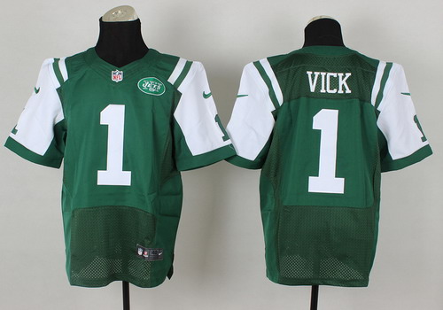 Nike New York Jets #1 Michael Vick Green Elite Jersey