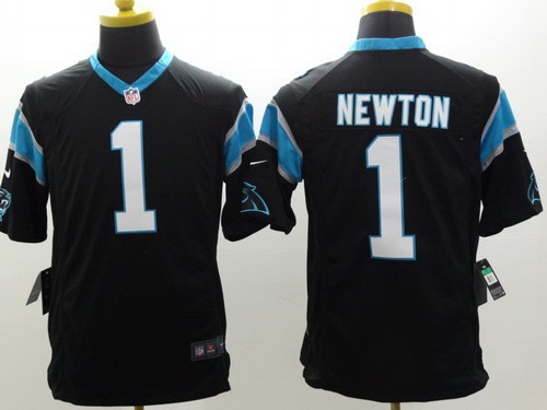 Nike Carolina Panthers #1 Cam Newton Black Limited Jersey