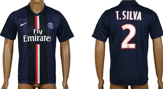 2014/15 Paris Saint-Germain #2 T.Silva Home Soccer AAA+ T-Shirt