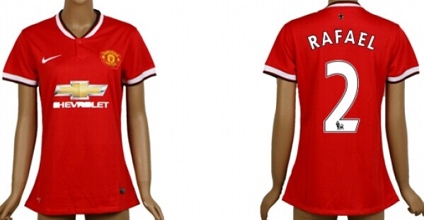 2014/15 Manchester United #2 Rafael Home Soccer AAA+ T-Shirt_Womens