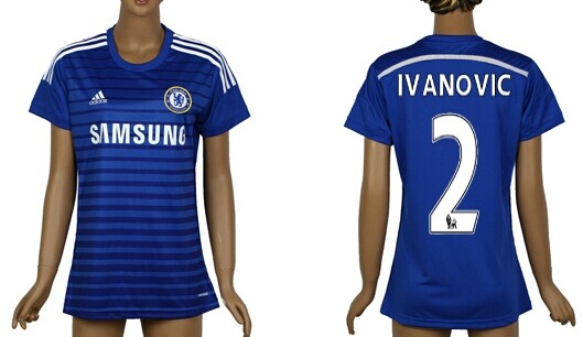 2014/15 Chelsea FC #2 Ivanovic Home Soccer AAA+ T-Shirt_Womens