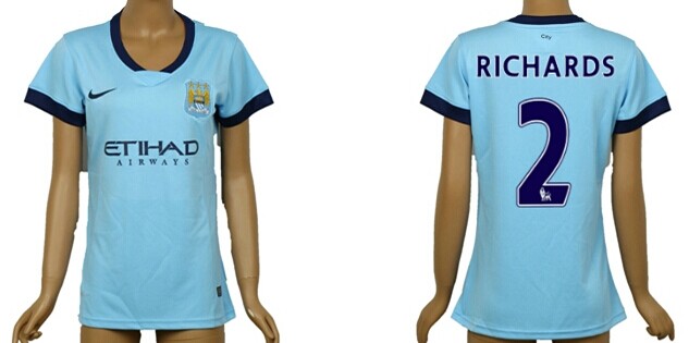2014/15 Manchester City #2 Richards Home Soccer AAA+ T-Shirt_Womens