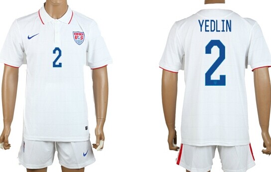 2014 World Cup USA #2 Yedlin Home Soccer Shirt Kit