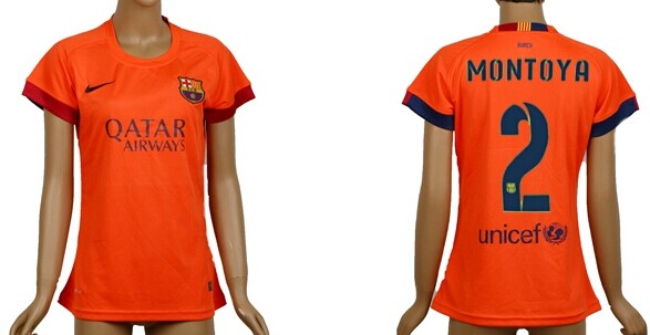 2014/15 FC Bacelona #2 Montoya Away Soccer AAA+ T-Shirt_Womens