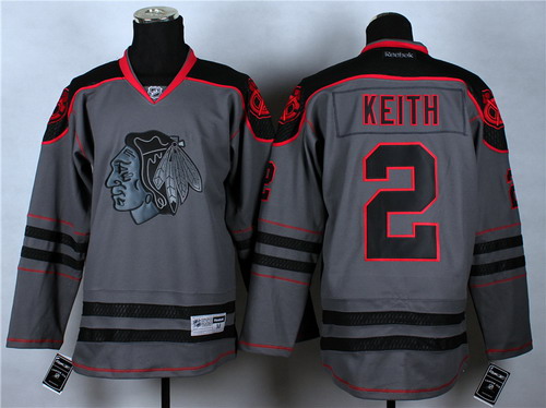 Chicago Blackhawks #2 Duncan Keith Charcoal Gray Jersey