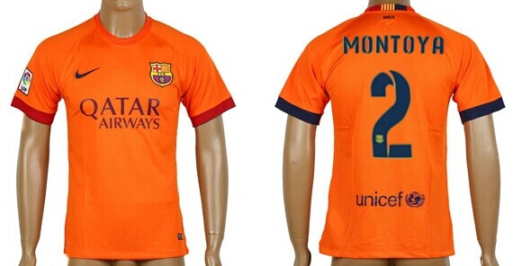 2014/15 FC Bacelona #2 Montoya Away Soccer AAA+ T-Shirt