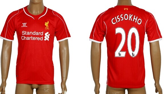 2014/15 Liverpool FC #20 Cissokho Home Soccer AAA+ T-Shirt
