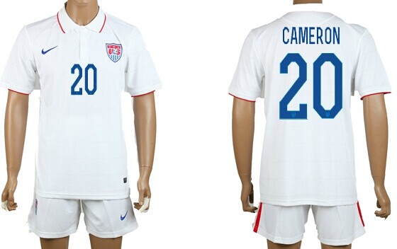 2014 World Cup USA #20 Cameron Home Soccer Shirt Kit