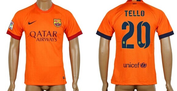 2014/15 FC Bacelona #20 Tello Away Soccer AAA+ T-Shirt