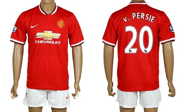 2014/15 Manchester United #20 v.Persie Home Soccer Shirt Kit