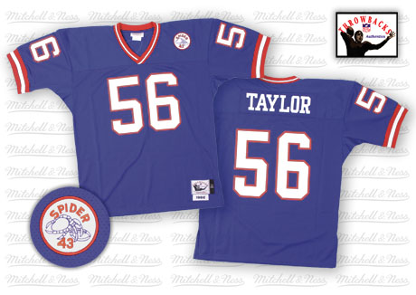 New York Giants #56 Lawrence Taylor Blue Throwback Jersey