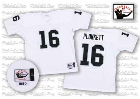 Oakland Raiders #16 Jim Plunkett White Throwback Jersey