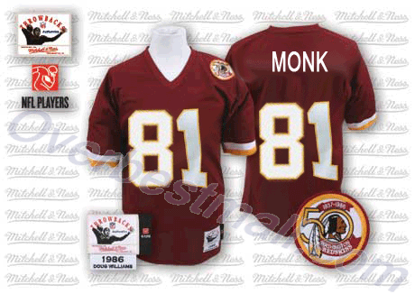 Washington Redskins #81 Art Monk Red Throwback Jersey