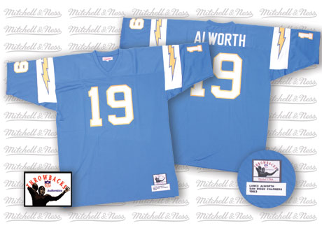 San Diego Chargers #19 Lance Alworth Light Blue Throwback Jersey
