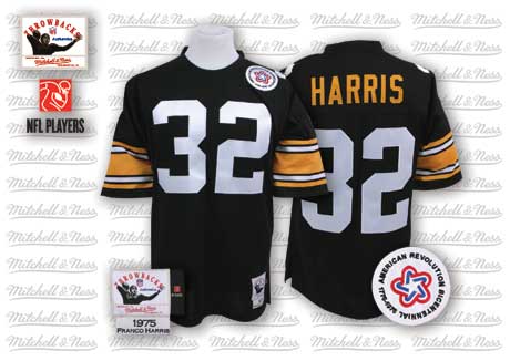 Pittsburgh Steelers #32 Franco Harris Black Throwback Jersey