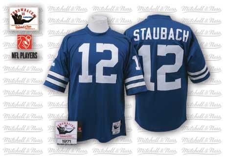 Dallas Cowboys #12 Roger Staubach Light Blue Throwback Jersey