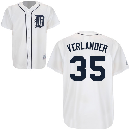 Detroit Tigers #35 Verlander White Jersey