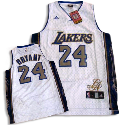 Los Angeles Lakers #24 Kobe Bryant Signature Editon White Swingman Jersey